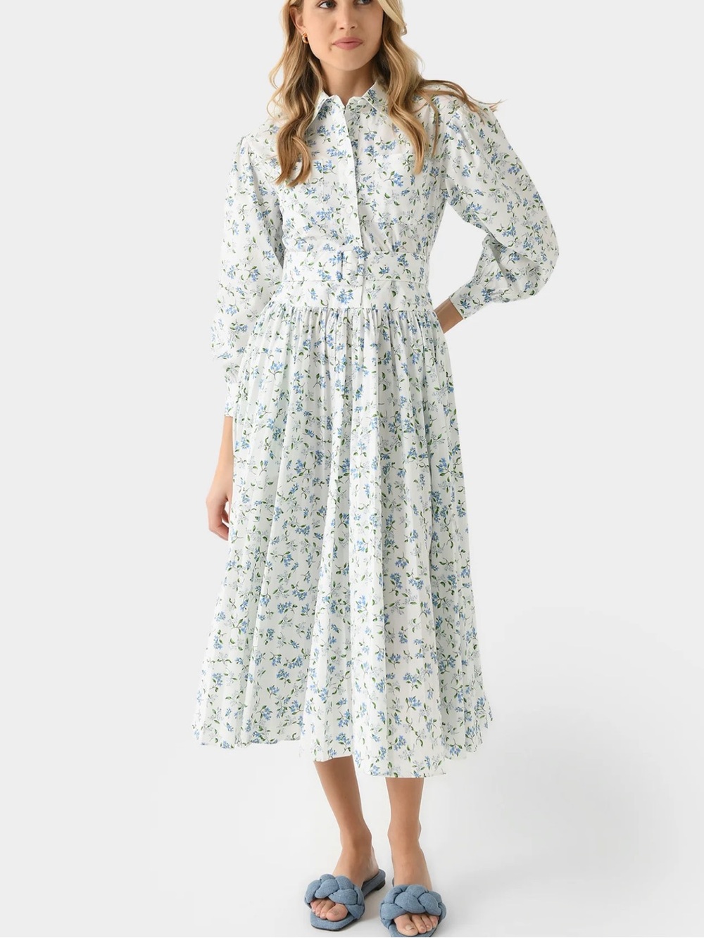 Hunter Bell Randolph Blue Floral Dress Size 6